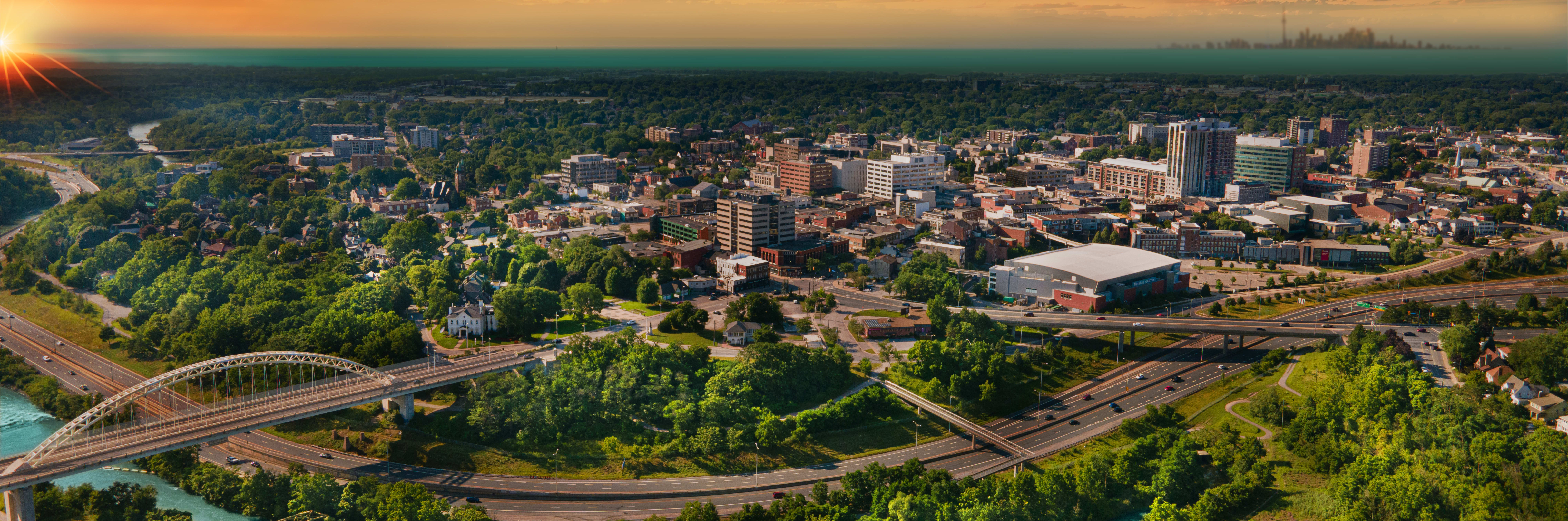 An aerial view of St. Catharines.